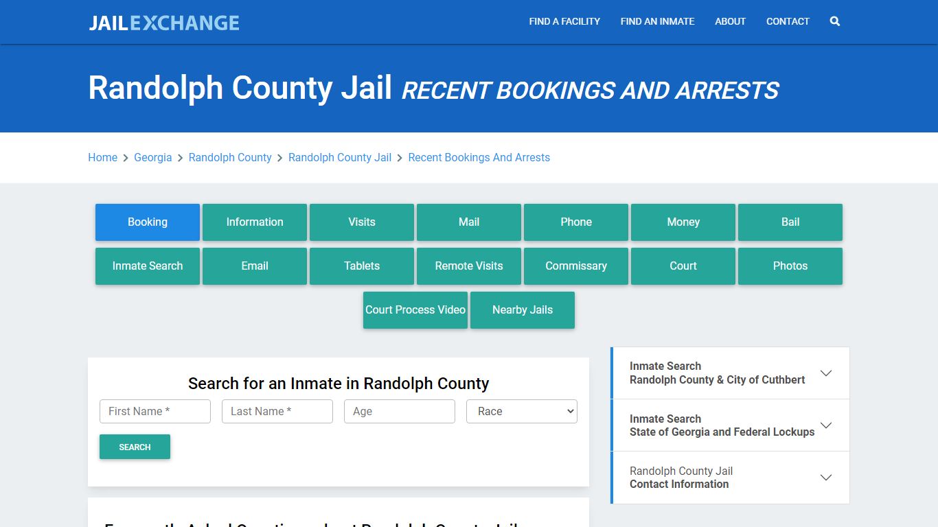 Randolph County Jail GA Recent Arrests and Bookings - Jail Exchange