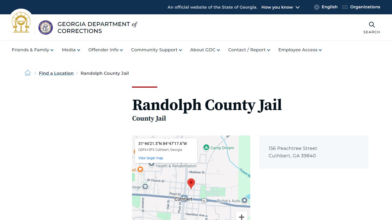 Randolph County Jail - Georgia Department of Corrections